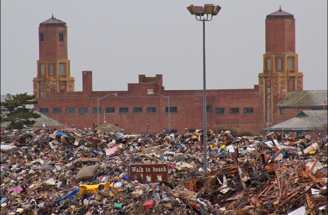 Post-Sandy "short dump" at Jacob Riis Park. November 13, 2012. Photo by Michael Anton, DSNY.