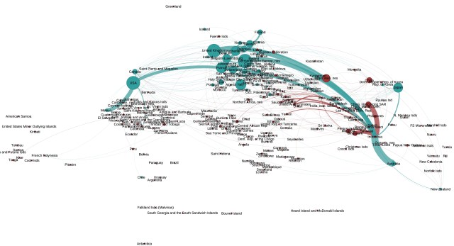 E-waste flows, 1996. Image from Lepawsky 2014. 