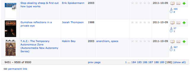 IMAGE 3: LibraryThing Catalogue Screenshot