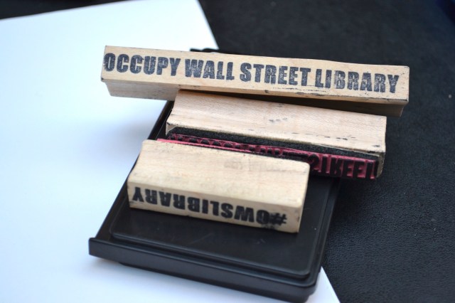 IMAGE 4: Stamps for labeling incoming books (Photo: M. Oman-Reagan)