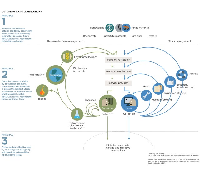 Diagram of the Circular Economy System by the Ellen MacArthur Foundation. 