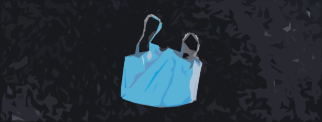 face mask in a gutter